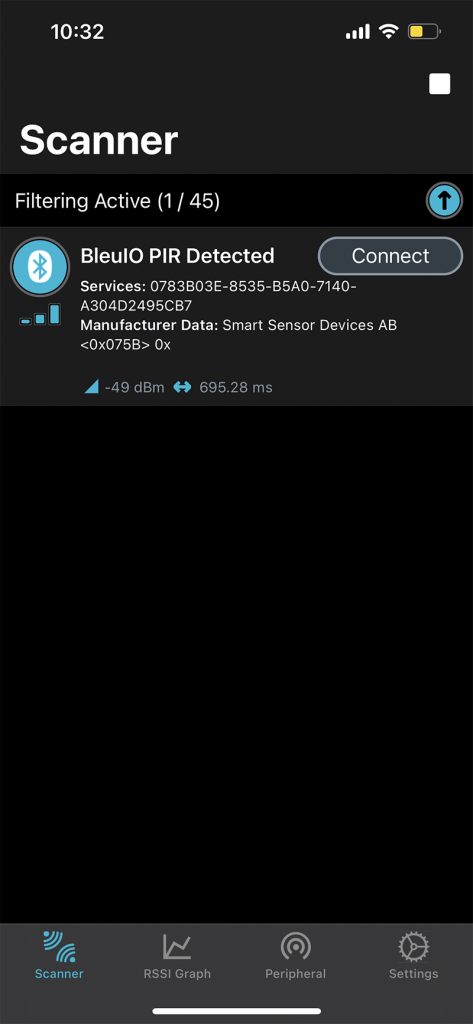 Bluetooth based PIR application using STM32 board