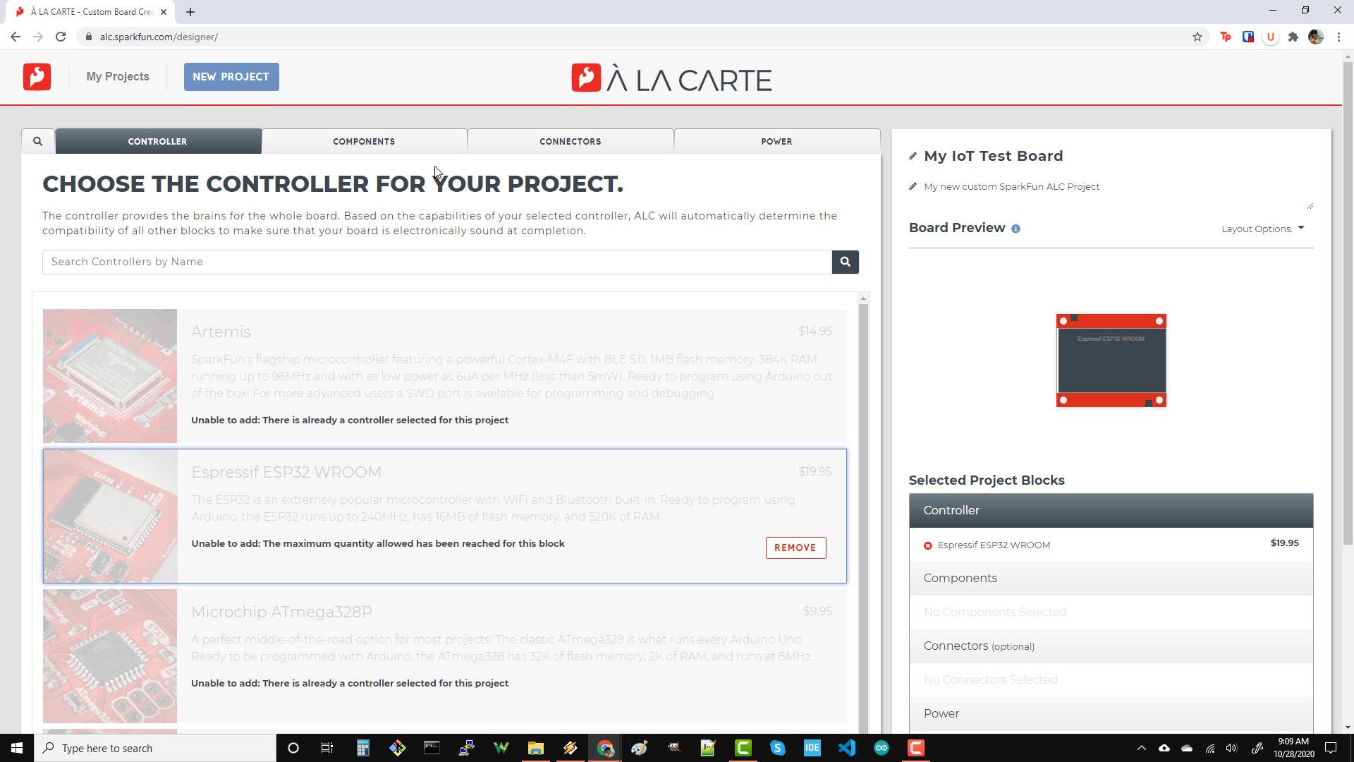 Adding microcontroller in SparkFun ALC